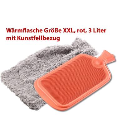 XXL Pearl Heat Bottle - 2.3L Fluffy Fur Cover | Large Hot Water Bottle for Comfort & Warmth - Buy Online on GoSupps.com