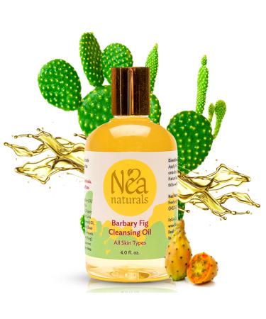 Barbary Fig Cleansing Oil - Natural Facial Cleansing Oil for All Skin Types - Makeup Remover - Anti Aging Facial Cleanser - 4.0 fl.oz