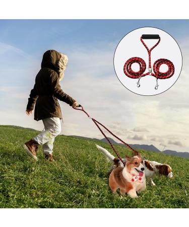 Tibapla Double Dog Leash - Reinforced Padded Handles for Small to Large Dogs - Healing & Training - 10mm x 140cm (Red) - International Shipping - Buy Online on GoSupps.com