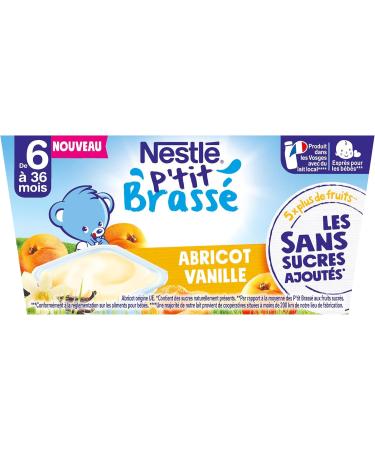 Nestl B b - P'tit brewed Apricot Vanilla without added sugars - from 6 months - 4 x 90 g - Buy Online on GoSupps.com