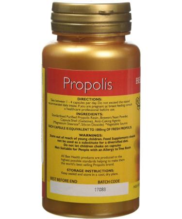 Bee Health 1000mg Propolis High Potency 90 Capsules - 80g - Natural Bee Propolis Extract - Immune Support Supplement - Buy Online on GoSupps.com