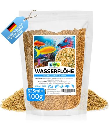 EWL Natural Water Fleas for Fish - Dried Daphnia 625ml (100g) - Premium Aquarium Feed - Tested Quality by German Provider - Buy Online on GoSupps.com