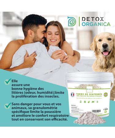 Diatomaceous Earth Bed Bug Usable in Organic Farming 100% Natural and Made in France Cat Wormer Dog Wormer Anti Bed Bugs (1.5kg) - Buy Online on GoSupps.com