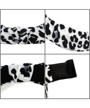 Shop Belle Vous Leopard Pattern Hair Bands - 6 Pack Wide Cross Knot Turban Headbands for Women & Girls - Bohemian Style Elastic Hair Straps - Buy Online on GoSupps.com
