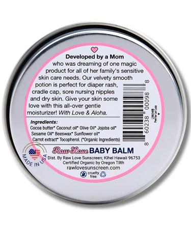 Raw Love Organic Baby Balm | USDA Certified Moisturizer for Mom & Baby | Cocoa Butter Jojoba Oil Coconut Oil | Fragrance-Free | 1.5 Oz - Buy Online on GoSupps.com