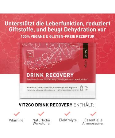 Buy Vit2go Drink Recovery (10 Sachets) - Electrolyte Powder Hangover Kit Refreshing Currant Flavor Hydration & Vitamins for Optimal Recovery - Buy Online on GoSupps.com
