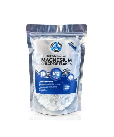 All Natural Magnesium Chloride Flakes  Best Pure Zechstein Inside for Baths  Foot Soaks and Relaxation  Numerous Health Benefits - 2lb bulk bag