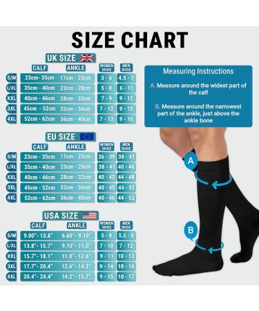 360 RELIEF - Flight Compression Socks Supports | Blood Circulation Travel Work XXL 3Pairs-Black - Buy Online on GoSupps.com