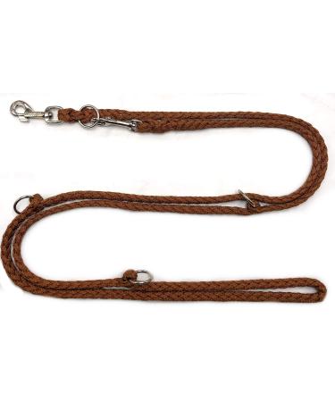 Dog leash double leash training leash for medium dogs up to 45 kg over 39 colors very stable (3.50 m brown) 3.50 m brown