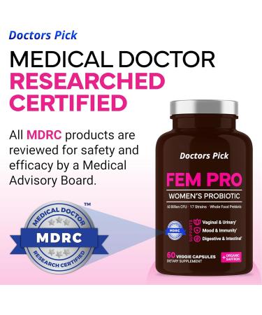 Doctors Pick Womens Probiotics Vaginal Probiotic & Mood 2 Month Supply - Supports Vaginal & Urinary Health Yeast Infection & Bacterial Vaginosis Probiotic Immune Health Vegan - Organic - Buy Online on GoSupps.com