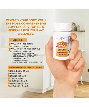 GeriCare One-Daily Multi-Vitamin & One-Daily Multi-Vitamin + Minerals Bundle Complete Daily Nutritional Support with Essential Minerals for Energy Immunity Bone & Overall Wellness Set - Buy Online on GoSupps.com