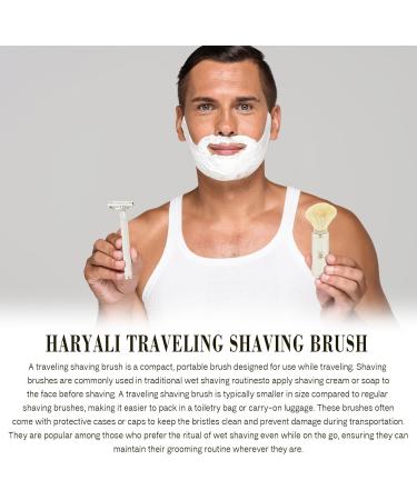 Men's Travel Shaving Brush - White Badger Hair & Stainless Steel Handle | Portable Grooming Essential - Buy Online on GoSupps.com