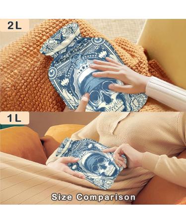 Naanle Flowers Dead Kopf Heat Bottle - 2L Transparent Hot Water Bottle for Pain Relief & Cold Therapy | Hand & Foot Heating Bags - Buy Online on GoSupps.com
