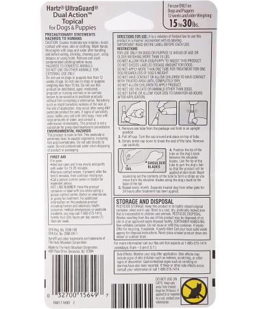 Hartz UltraGuard Dual Action Flea & Tick Topical Treatment for 15-30 lb Dogs - 6 Months Protection - Buy Online on GoSupps.com