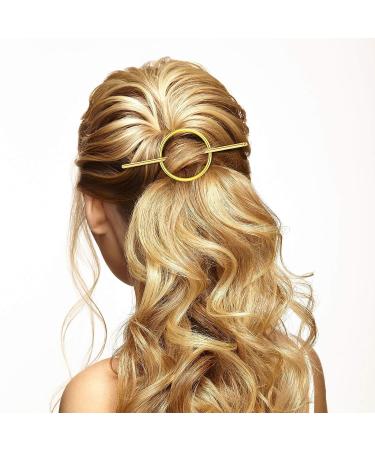 Geometric Circle Hair Clips Set - Minimalist Wedding Hair Accessories for Women - Buy Online on GoSupps.com