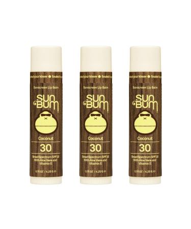 Sun Bum Sun Bum Spf 30 Sunscreen Lip Balm Vegan and Cruelty Free Broad Spectrum Uva/uvb Lip Care With Aloe and Vitamin E for Moisturized Lips Coconut Flavor 3 Pack - Buy Online on GoSupps.com