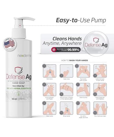 Buy Defense Ag Hand Soap - Silver Oat Extracts Vitamin E Coconut Oil | Paraben-Free Moisturizing Soap 16 oz | International Shipping Available - Buy Online on GoSupps.com