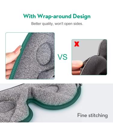 Kimkoo 3D Cotton Sleep Mask - Latest Soft & Breathable Eye Mask for Sleeping - 100% Blackout Blindfold Eye Cover - Gray - Buy Online on GoSupps.com