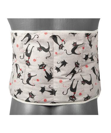 Grape seed pillow to tie around - belt with Velcro fastener approx. 135cm - 7-chamber heat pad XXL grain pillow - Cat-Mimi