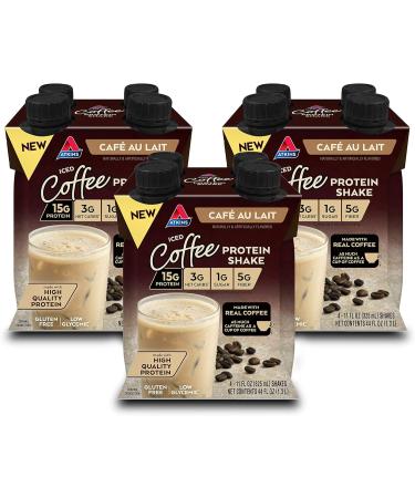 Atkins Energy Shake Creamy Caramel with Protein Gluten Free Keto-Friendly 4 Count(Pack of 3) and Atkins Caf au Lait Iced Coffee Protein Shake 15g Protein Low Glycemic 3g Net Carb 1g Sugar Keto Friendly 12 Count - Buy Online on GoSupps.com