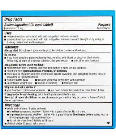 Rite Aid Famotidine Tablets 10mg - 2 Bottles, 180 Count Total | Heartburn Relief for Acid Reflux | Antacid Chews & Tablets - Buy Online on GoSupps.com
