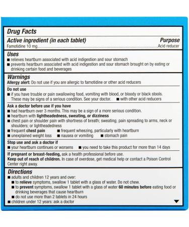 Rite Aid Famotidine 10mg Tablets - 30 Count | Heartburn Relief & Acid Reducer - Buy Online on GoSupps.com