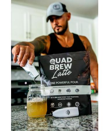 MYCOMedix Quad-Brew Latte Mushroom Coffee Arabica Instant with 4 Functional Mushrooms (Lion s Mane Cordyceps Turkey Tail Chaga) 50 mg Caffeine Focus & Energy Support 1000mg per mushroom per serving - Buy Online on GoSupps.com