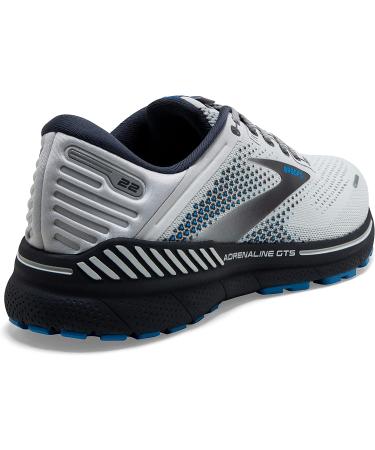 Brooks Adrenaline GTS 22 Men's Sneakers - Textile Lining, Synthetic Sole, Soft Cushioning - 10.5 Wide Oyster/India Ink/Blue - Buy Online on GoSupps.com