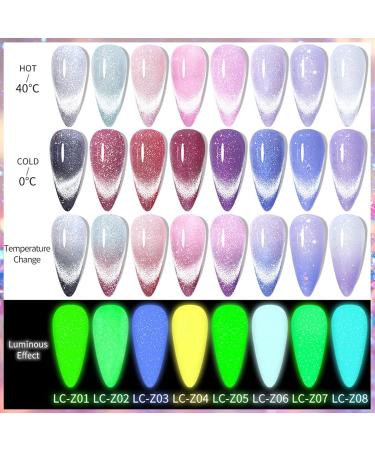 Color Changing Gel Nail Polish Glitter Nail Polish Cat Eye Gel Nail Polish Chameleon Soak Off UV LED Thermal Temperature Nail Art Manicure Glow In Dark Effect Nail Varnish Color: Z03 - Buy Online on GoSupps.com