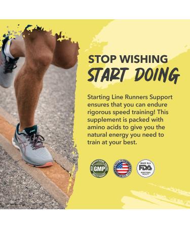 Runners Support Starting Line - Nitric Oxide Booster with L-Arginine L-Citrulline Malate & Beet Root Powder for Endurance & Stamina - 60 Capsules - Buy Online on GoSupps.com
