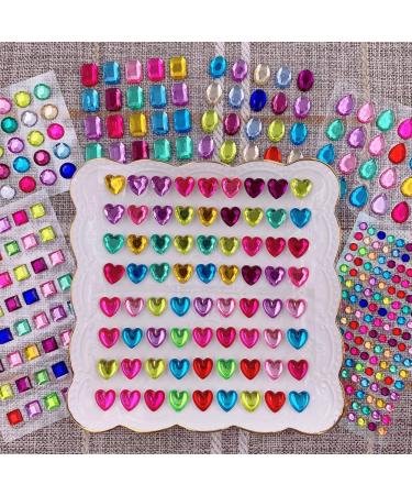 Elwish 365pcs Round Jewels Stickers | Self-Adhesive Rhinestone Gems for Crafts | Multicolored Bling Jewels - Buy Online on GoSupps.com