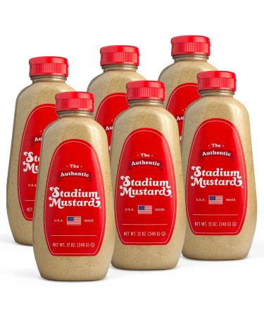 The Authentic Stadium Mustard. From Cleveland's Famed Municipal Stadium. A Tailgate Party Must Have! This Spicy Brown Mustard is the Classic Condiment for Hot Dogs and Hamburgers. Gluten Free, Sugar Free, Kosher, Fat Free 12oz (Pack Of 6)