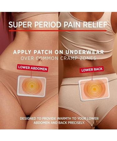 Menstrual Pain Relief Heat Patches - 10 Pack for Period Cramps - Portable Menstrual Symptom Relief - Buy Online on GoSupps.com