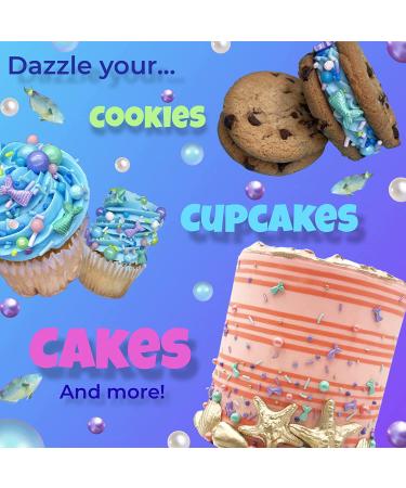 Mermaid Party Sprinkle Mix - Purple Edible Confetti Cake Sprinkles (8 oz) - Buy Online on GoSupps.com