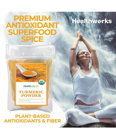 Healthworks Turmeric Powder 16oz - Raw Organic Ground Curcumin with Antioxidants | Keto, Paleo, Vegan, Non-GMO | Anti-Inflammatory Blend - 1lb Pack - Buy Online on GoSupps.com