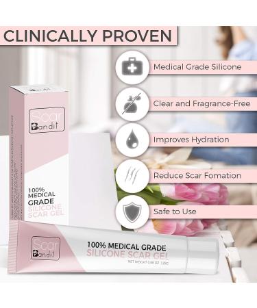 Scarbandit Advanced Scar Gel - Non-Sticky Silicone for Keloid, Stretch Marks, Acne & Surgical Scars - 45g - Buy Online on GoSupps.com