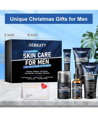 Mens Skin Care Kit Skin Care for Men Deep Hydrate Moisturize Firm Skin Gentle Men's Facial Skin Care Routine Kit for Men Christmas Valentines Birthday Gifts for Him Boyfriend Husband Fathers Dad 5 Piece Set - Buy Online on GoSupps.com