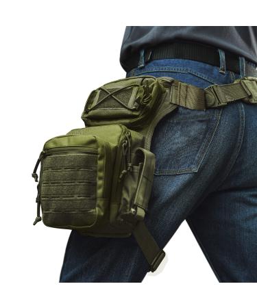 Drop Leg Bag for Men Women Military Tactical Thigh Pack Pouch Multifunctional Tactical Package Outdoor Hiking Thigh Bag Green