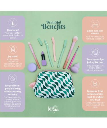 Love Cocobo | Dermaplaning Blades for Face | Eyebrow Razor | Face Razors for Women | Facial Hair Remover for Women | Peach Fuzz Remover | Brow Shaver | 6 Pcs 2 Sizes Eco Biodegradable Dermaplane Tool - Buy Online on GoSupps.com