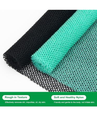 Windspeed 2Pcs African Body Exfoliating Net Bathing Sponge for Deep Cleaning | Skin Smoother for Men & Women | Shower Essential (80x30cm, Black+Green) - Buy Online on GoSupps.com