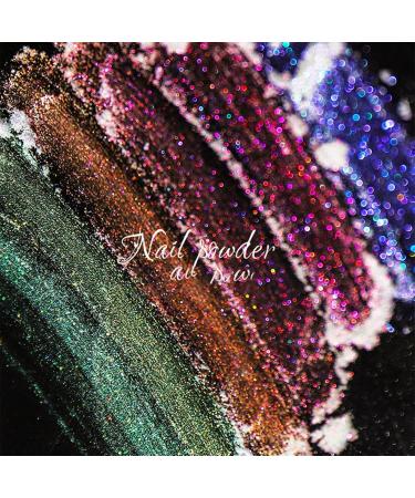Buy 2 Jar Nail Powder Set - Aurora & Mermaid Dazzling Glitter for DIY Nail Art - Glazed Donut Mirror Effect - Buy Online on GoSupps.com