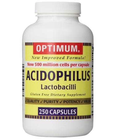Optimum Acidophilus Lactobacilli Capsules 250 Count
