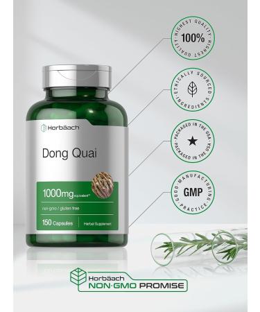 Horb ach Dong Quai Capsules | 1000mg | 150 Count | Non-GMO and Gluten Free Supplement | Traditional Herb - Buy Online on GoSupps.com