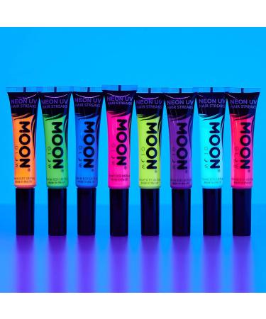 Moon Glow Neon UV Hair Colour Streaks in Intense Yellow - Temporary Hair Mascara Dye | Glows under UV Light - Buy Online on GoSupps.com
