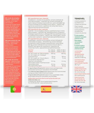  Soria Natural Soria Natural Tensivel Cardiovascular Health Aid Blood Pressure Circulation Blend of Olive Hawthorn and Mistletoe Extracts - 30 Capsules - Buy Online on GoSupps.com