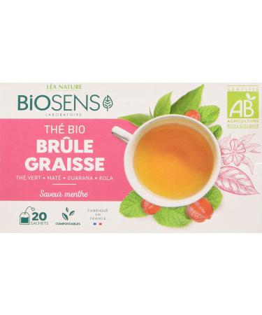 Biosens - Fat Burning Tea - Green Tea Mate Guarana and Kola - Certified Organic AB - Made in France - Fair Trade - 20 Bags