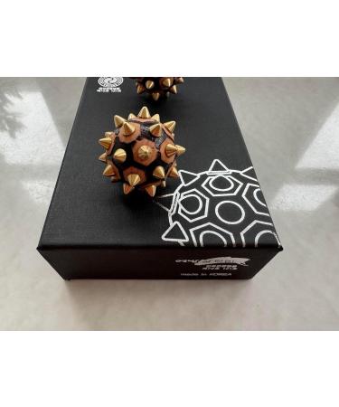 Handmade Wooden & Brass Hedgehog Balls | Acupressure Massage for Relaxation | Natural Stress Relief Tools | DBT Skills - Buy Online on GoSupps.com