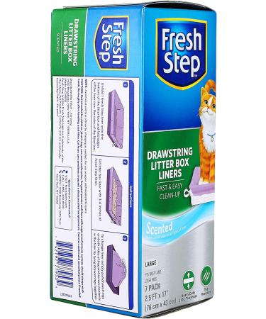 Fresh Step Drawstring Cat Litter Box Liners  Scented and Unscented Cat Liners-7 Count Cat Litter Liners-Kitty Litter Bags  Cat Litter Bags  Cat Litter Box Supplies  Litter Box Bags  Kitty Litter Liner Large - Scented Box Liners 7 Count - Buy Online on GoSupps.com