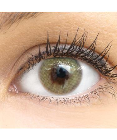 Glamlens Jasmine Light Green Gr n + container |Very strongly covering natural green contact lenses colored |Colored monthly lenses silicone hydrogel |1 pair (2 pieces) |Dia 14.00 |With strength -1.50 +b -1.5 diopttria 8.6 millimeters 14.00 millimeters 2.0
